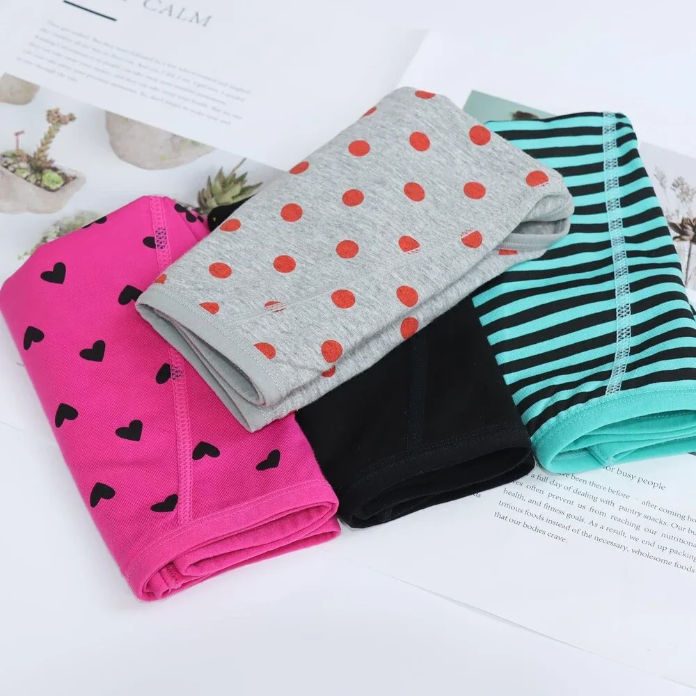 Demifill Girls' Teen Period Underwear Cotton Soft Panties Teens Briefs 4PK-M